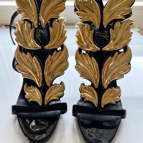 Giuseppe Zanotti Cruel Summer Heel Sandals Size 36.5 With Gold Wings